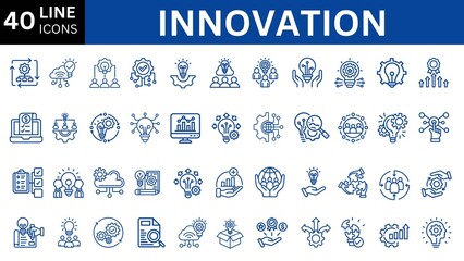 Innovations line Icons Set. 