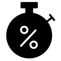 Stopwatch Time Sale Glyph Icon