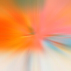 Abstract radial blur zoom in orange, blue and yellow tones.