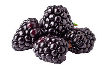 Juicy Blackberries Fresh Fruit Closeup Dark Background Food Photography