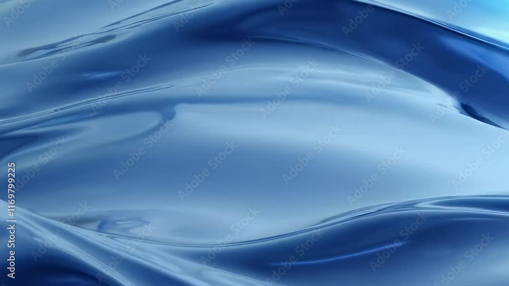 Aufkleber abstract blue flowing waves with a serene and calm texture, smooth surface and fluid movement concep
