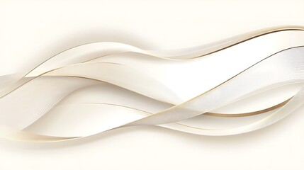 Elegant Cream and Gold Abstract Wave Design