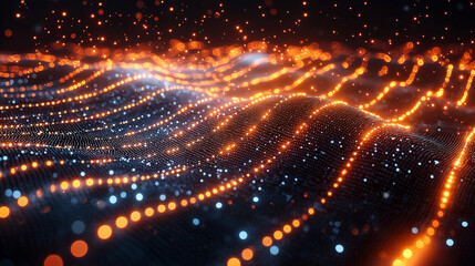 An abstract digital representation of a neural network