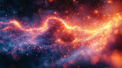 An abstract digital representation of a neural network
