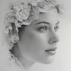 portrait of a woman with flowers
