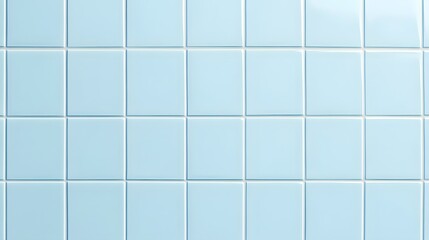 Light Blue Square Tiles with White Grout