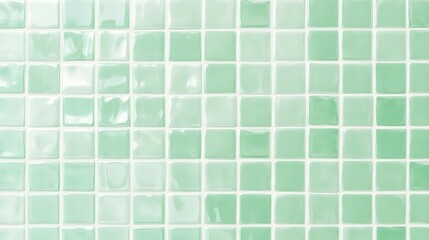 Light Green Glossy Square Tile Wall