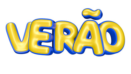 Ver&atilde;o selo 3D render para composi&ccedil;&atilde;o