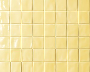 Fototapeta premium Pale Yellow Square Ceramic Tile Wall