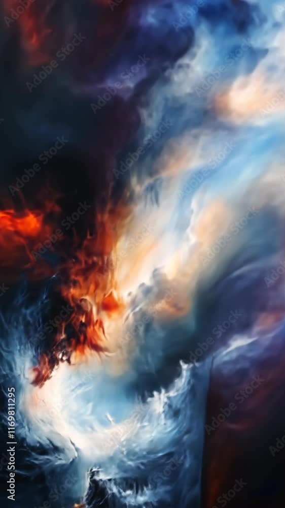 Aufkleber vibrant cosmic swirl displays dynamic colors and ethereal patterns in deep space during a celestial 