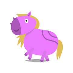 Fototapeta premium Cute cartoon of a pink horse