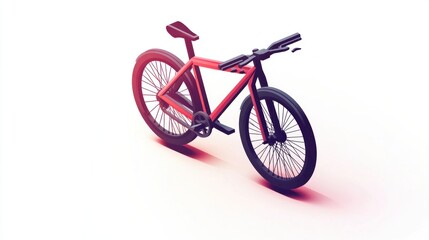 Obraz premium Isometric illustration of a red and black bicycle.