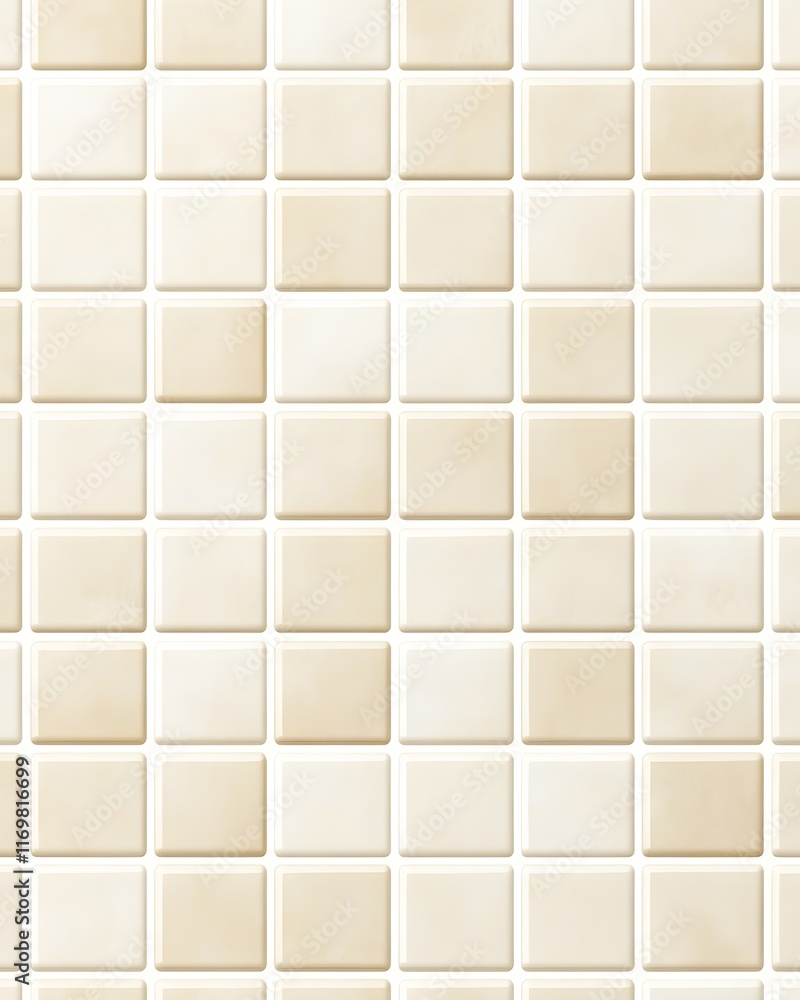 Poster seamless pattern of off-white rectangular tiles