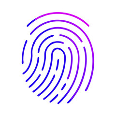 Gradient fingerprint icon on white background