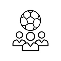 Obraz premium sports team icon in outline style. suitable for sports themes, football etc. isolated white background, editable.