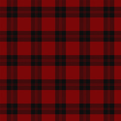 Plaid with twill weave repeat pattern in red and black.Gingham seamless pattern with stripes.Checkered tartan Geometric graphic vector illustration background for fabric and prints.