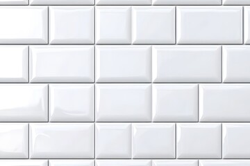 Obraz premium Wall of White Glossy Rectangular Tiles