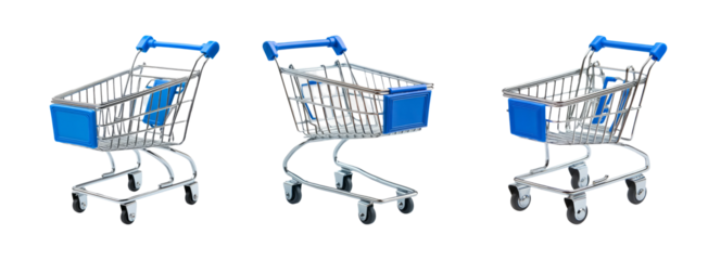 Shopping Cart Collection on Transparent Background