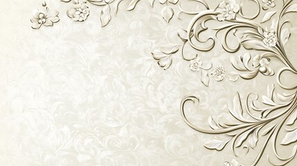 Elegant Cream Floral Design Background With Ornate Accents