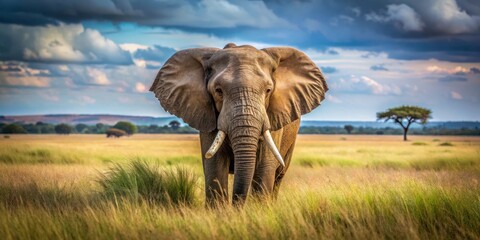 Fototapeta premium Majestic African Elephant in the Savannah, frica, african elephant, frica,african elephant,nature, africa wildlife, nature