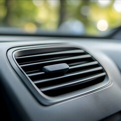 Closeup of the air outlet of the air conditioner inside the car