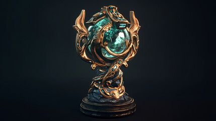 Trophy in 3d render for graphic asset web presentation or other. Ethersea. Illustration