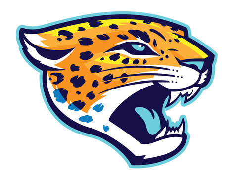 Logo-style image of a jaguar or leopard mascot head