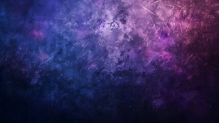 An elegant poster header banner design with a black noise texture and a dark blue purple glowing gradient background