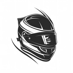 Fototapeta premium Stylish Black And White Racing Helmet Design