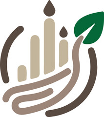 Fototapeta premium Modern abstract big urban high rise building anagram symbol logo icon design as a silhouette depiction of a growing big company mascot emblem