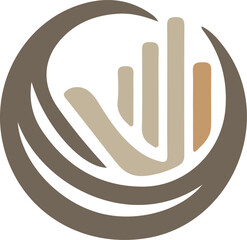 Modern abstract big urban high rise building anagram symbol logo icon design as a silhouette depiction of a growing big company mascot emblem