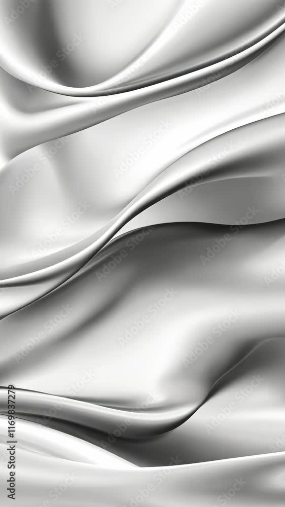 Aufkleber flowing white silk fabric creates an elegant and soft textured display in a minimalist setting