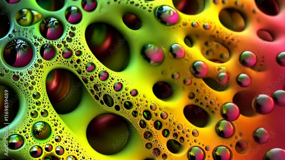 Aufkleber colorful bubbles create a vibrant abstract pattern on a textured surface