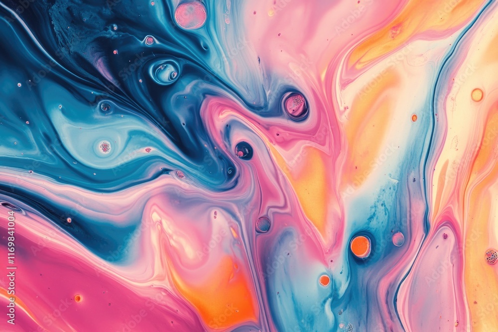 Poster colorful abstract background with dynamic and bright colors, blending into each other creating a uni