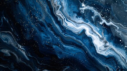 Fototapeta premium This web banner abstract design uses dark blue, black, and white color gradient backgrounds, grainy texture effects, and copy space