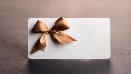 blank gift card with luxury decorative satin ribbon bow template for gift voucher card certificate coupon