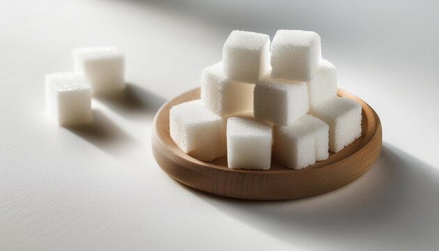 close up of sugar cubes on white table