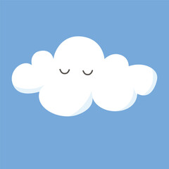 white cloud decorative illustration with cute style for kids and baby decoration