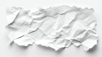 Obraz premium A crumpled piece of white paper isolated on a white background.