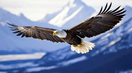 Fototapeta premium Foster vision and clarity by displaying flying eagle