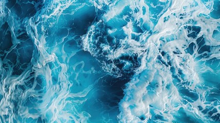 Naklejka premium A beautiful ocean scene with high waves forming dynamic shapes on the water's surface.