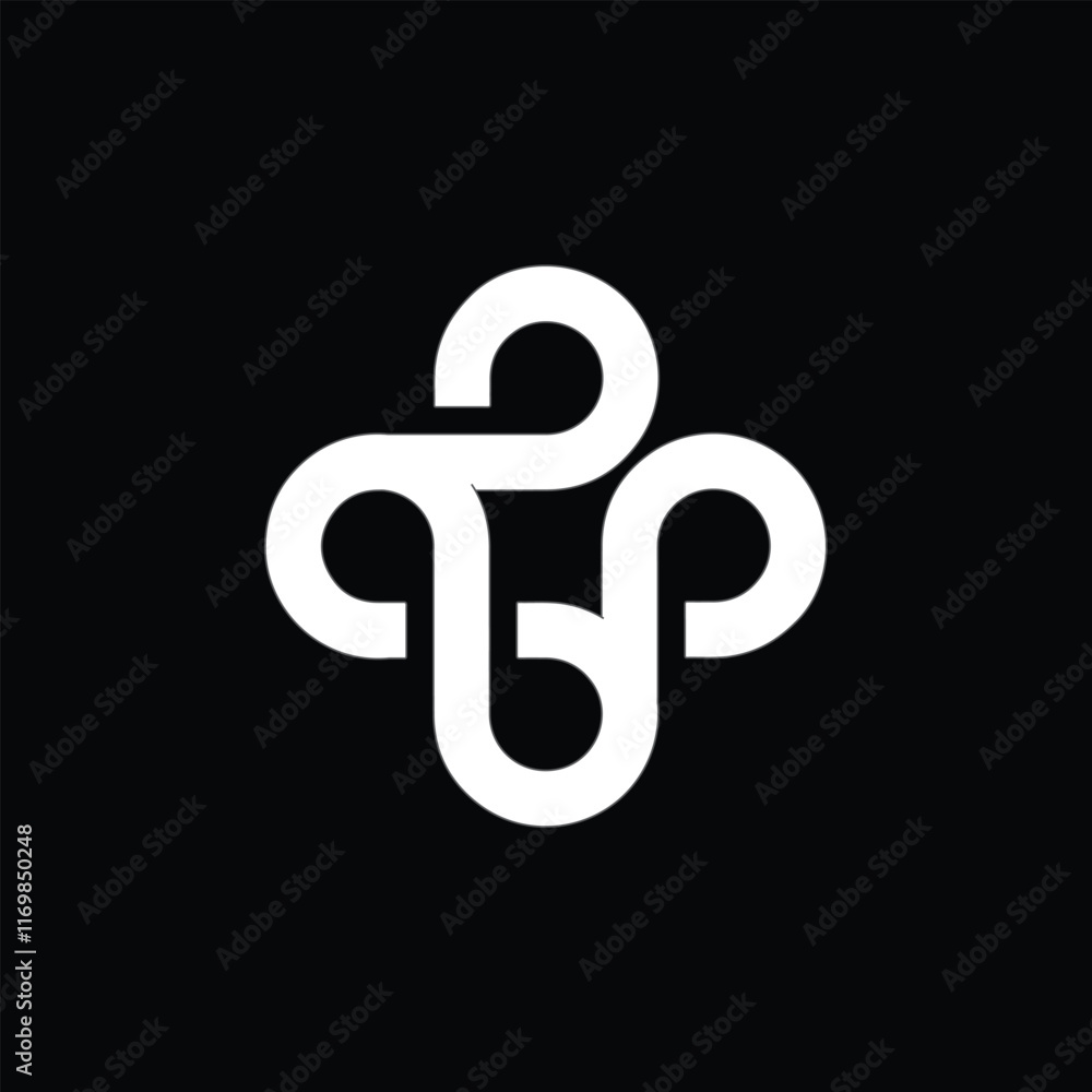 Poster the image shows a flat logo design of an abstract plus sign that looks clean and sharp on a black ba