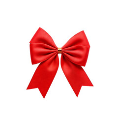 Fototapeta premium Transparent red ribbon bow