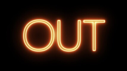 Out digital display animation high quality 4K cricket out sign for digital signage and sports content. Out cricket match text animation.