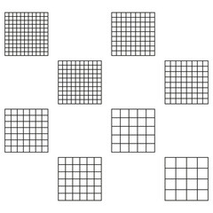 Fototapeta premium Black grid pattern. Simple geometric shapes. Minimalistic square elements. Vector illustration.