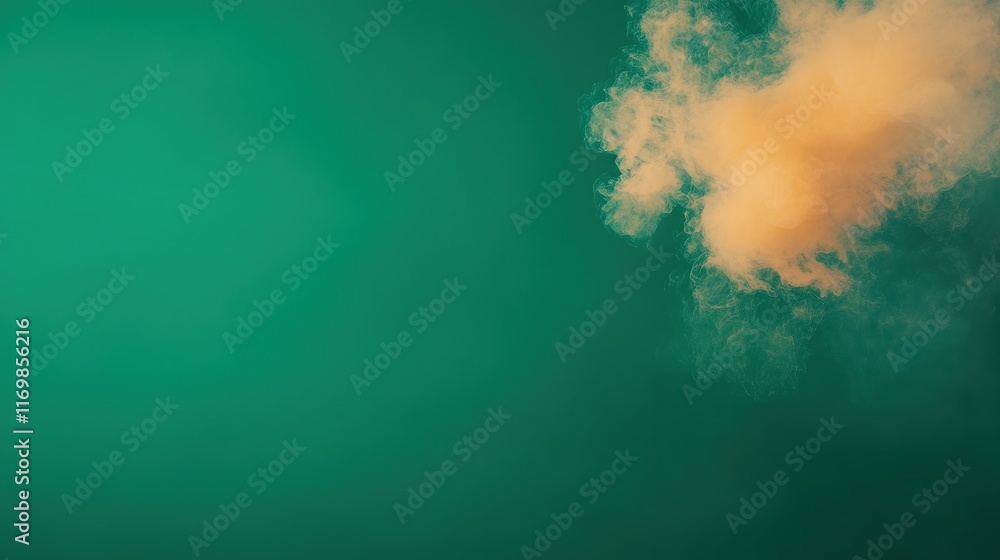Poster abstract cloud of smoke on green chroma key background for creative digital art and design projects 
