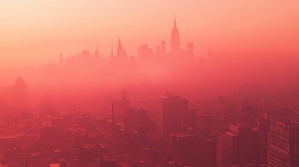 Obraz premium Smoggy Cityscape with High Contrast and Soft Shadows