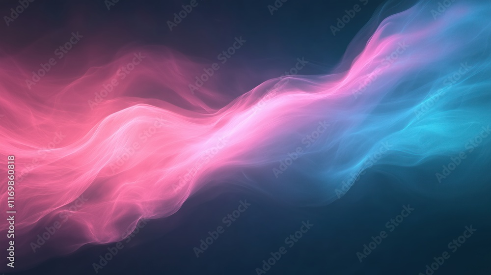 Aufkleber ethereal wisps of colored smoke intertwining over black background creating surreal abstract fluid w