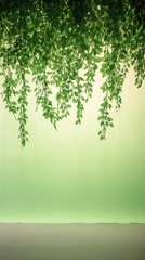 Obraz premium Lush Greenery Backdrop With Hanging Leaves in Tent Interior for Nature Themed Events Comfortable Setting for Festivals and Celebrations