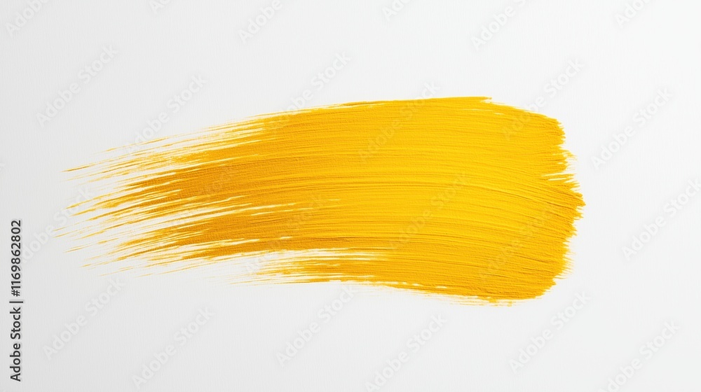 Poster gold paint brush stroke on white background expressing artistic creativity and modern design for con